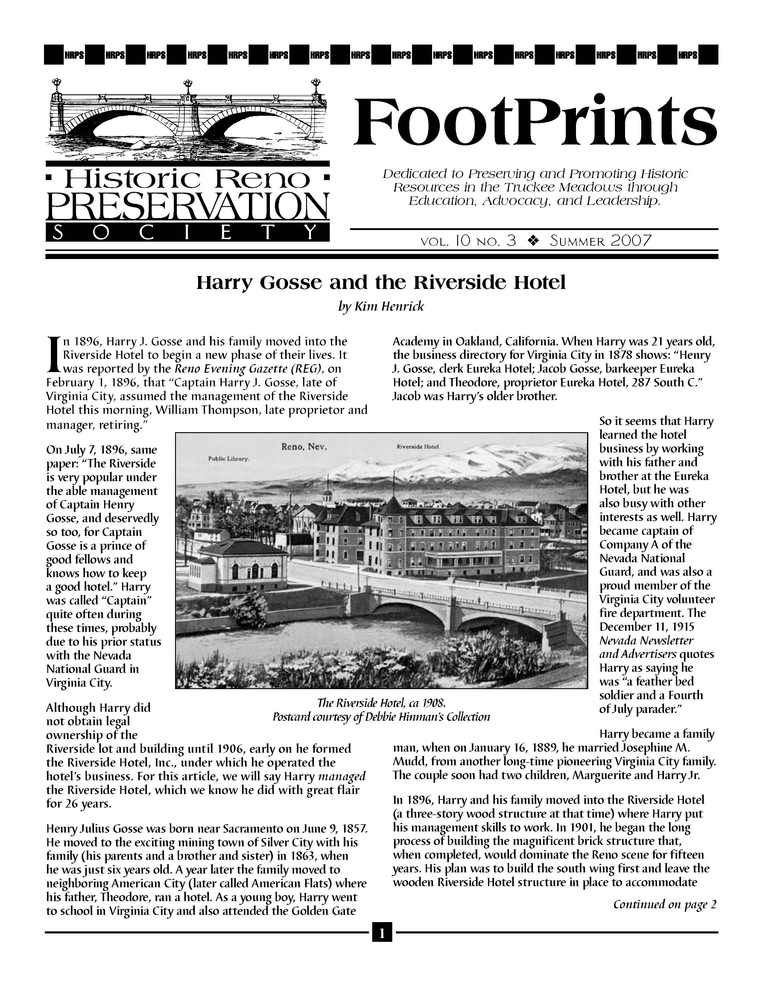 FootPrints Volume 10, Number 3, Summer 2007