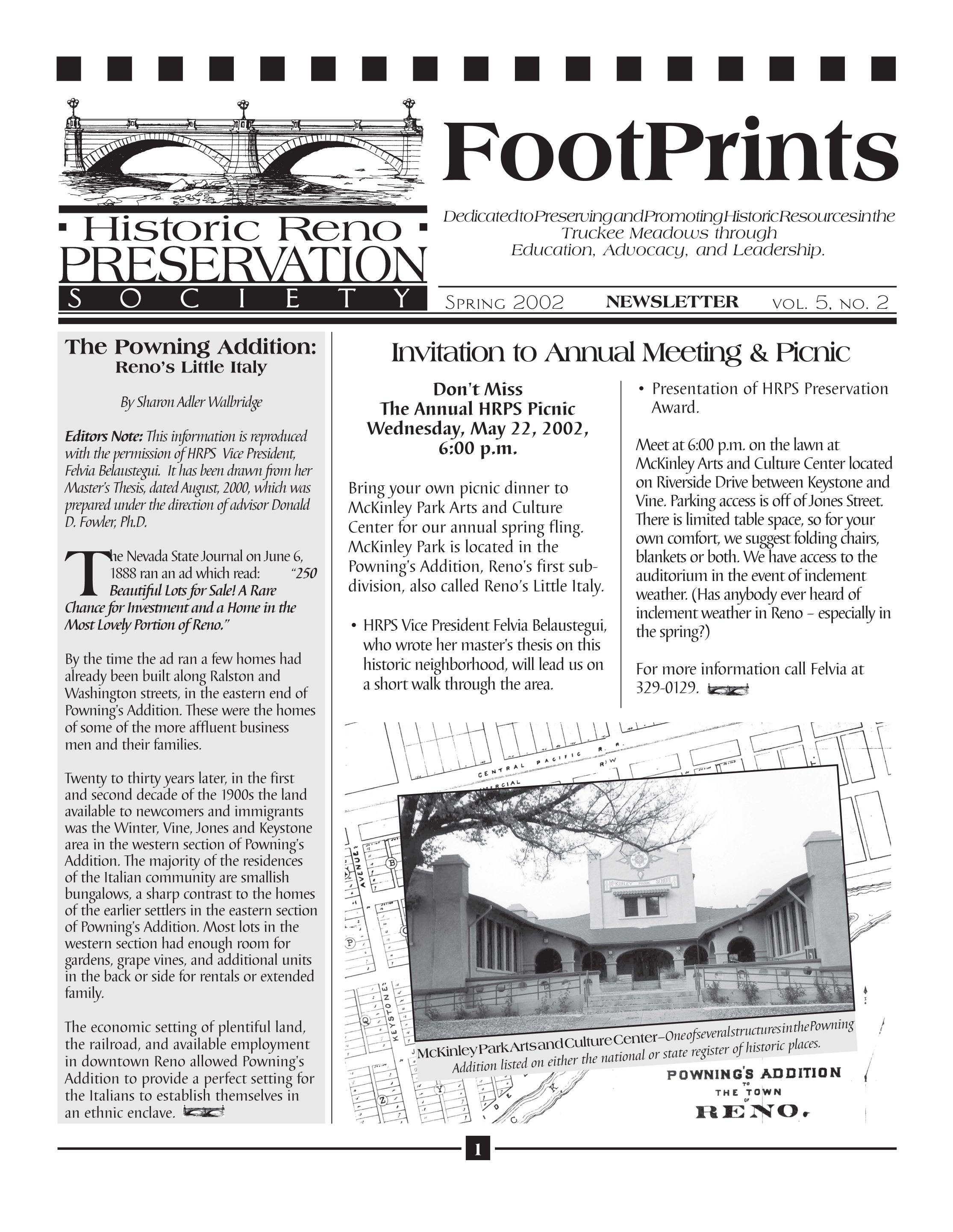 FootPrints Volume 5, Number 2, Spring 2002