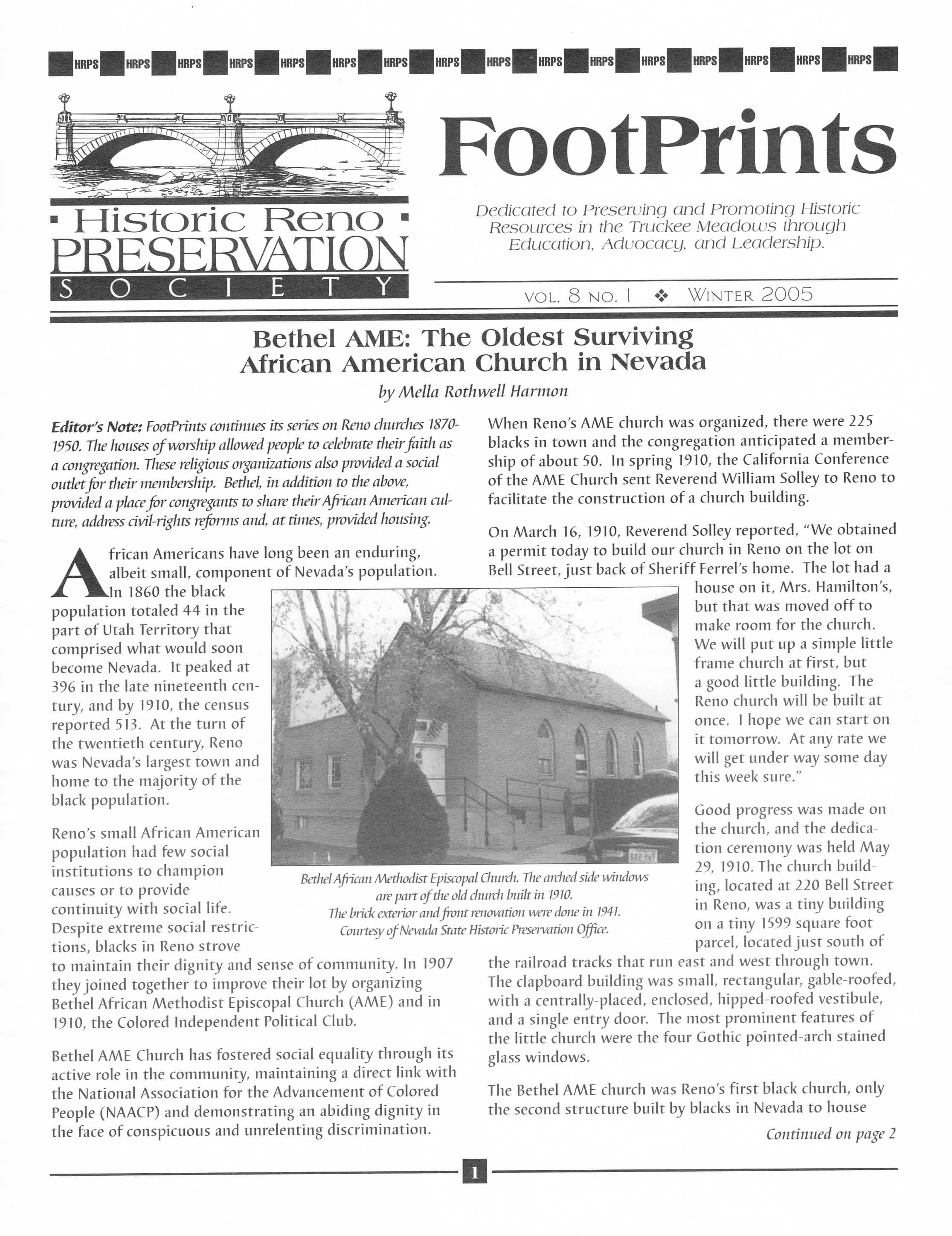 FootPrints Volume 8, Number 1, Winter 2005