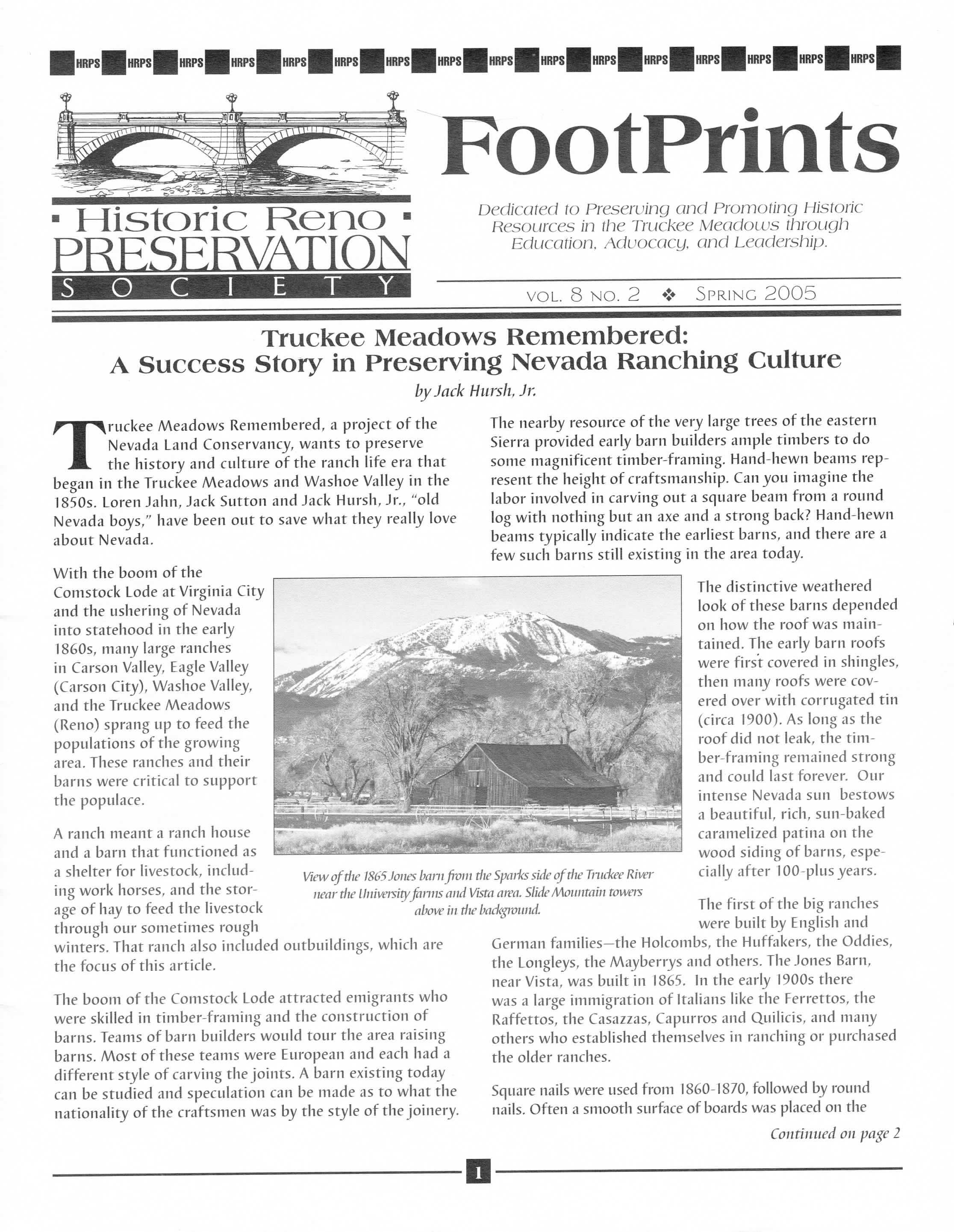 FootPrints Volume 8, Number 2, Spring 2005